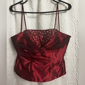 Two Piece Satin Formal Dress